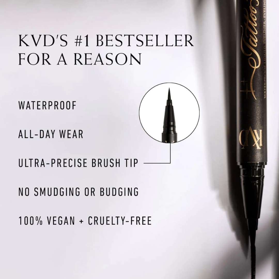 KVD Beauty - Tattoo Liner Delineador de ojos líquido vegano resistente al agua - Imagen 2